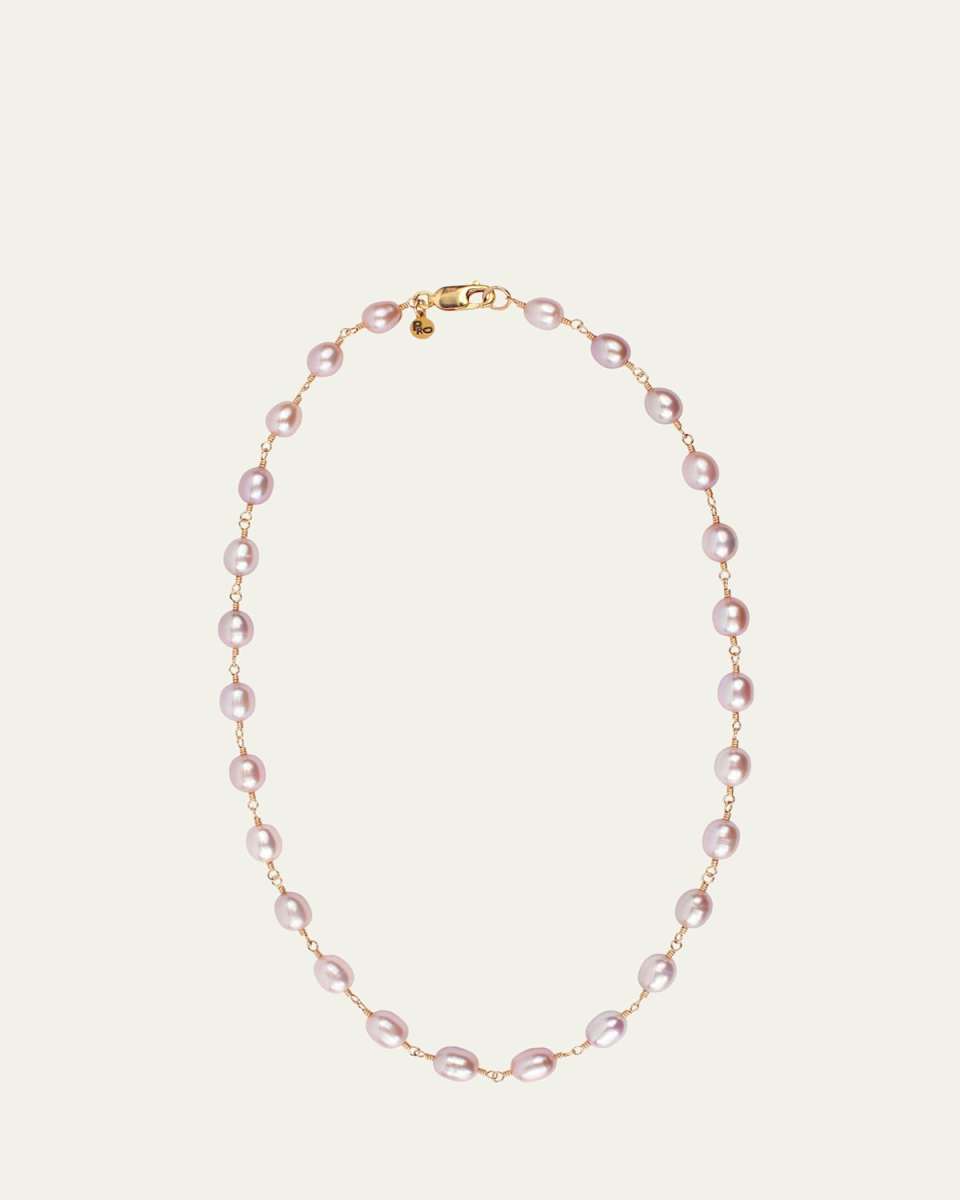 Blushing Necklace with Pearls, 16"L